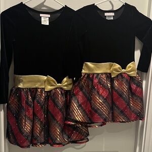 Kids Black and Red Costume Dress with Gold Accents